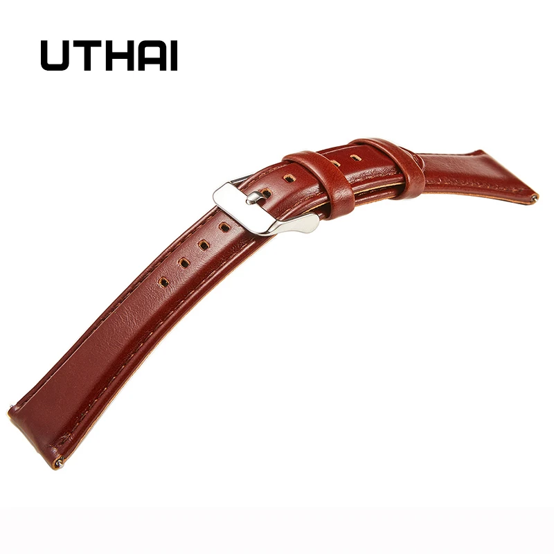 UTHAI P37 Ремешки для наручных часов кожаный ремешок 18-24 мм подходит Samsung gearS2S3