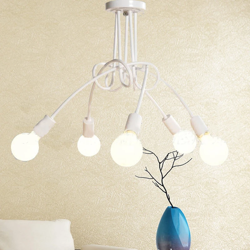 

Modern black painted art deco pendant lights iron retro painted light E27 LED 220V lamp for bedroom kitchen restaurant parlor