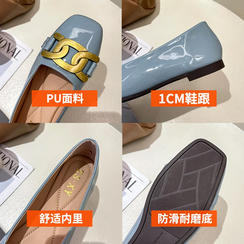 

All-Match Shoes Woman Flats Casual Female Sneakers Shallow Mouth Modis Soft Square Toe Oxfords Dress 2021 New Summer Moccasin Pa