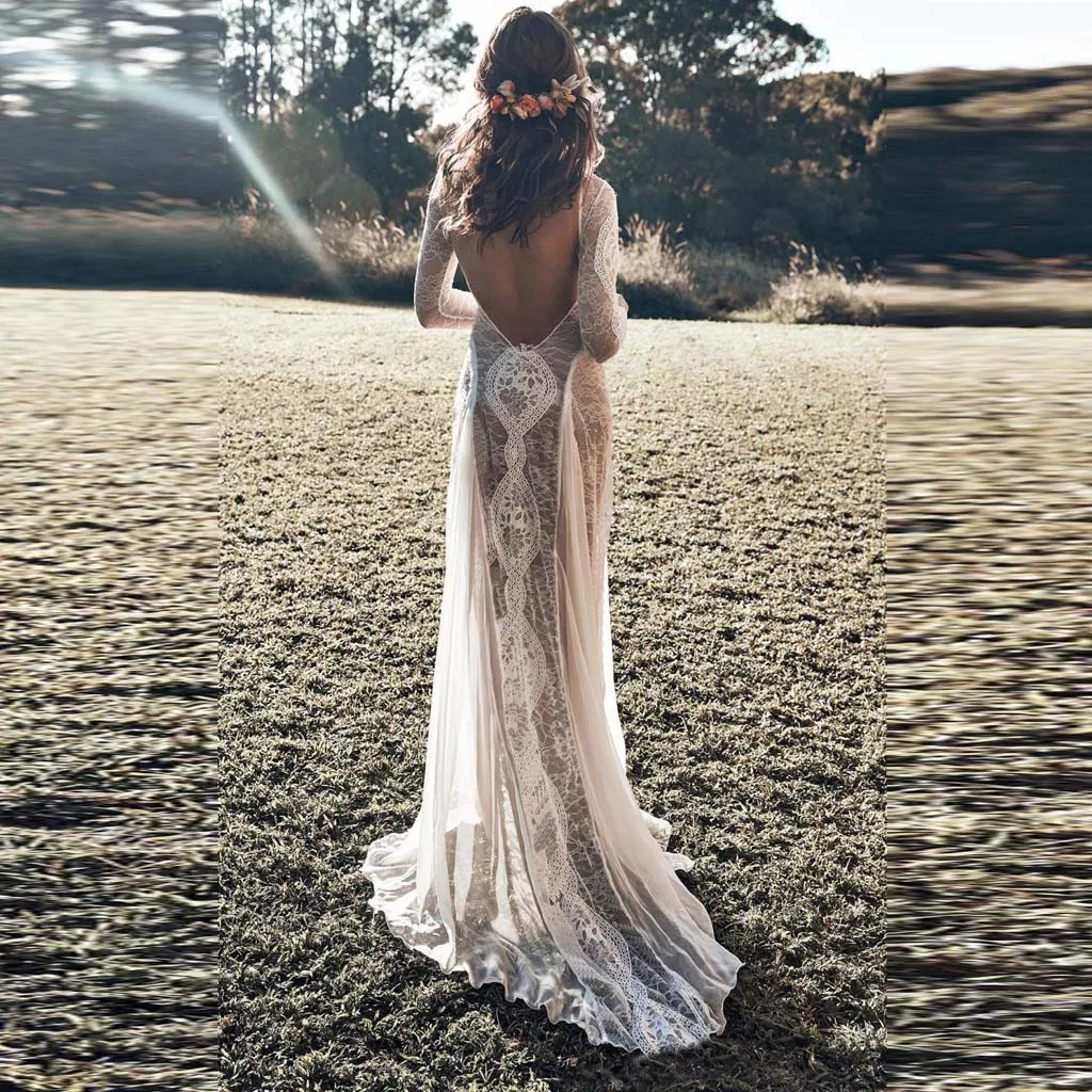 2019 модное вечернее платье с круглым вырезом сексуальное кружевное длинное