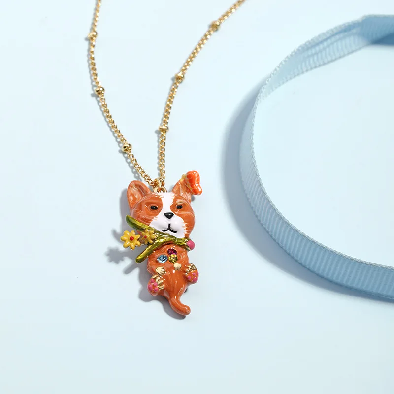 

Fashion cute hand-painted enamel glaze animal pendant necklace personality copper plated new necklace female