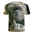 2020 летняя футболка с 3D принтом животных обезьяны гориллы с коротким рукавом Забавный Дизайн Повседневная Мужская футболка