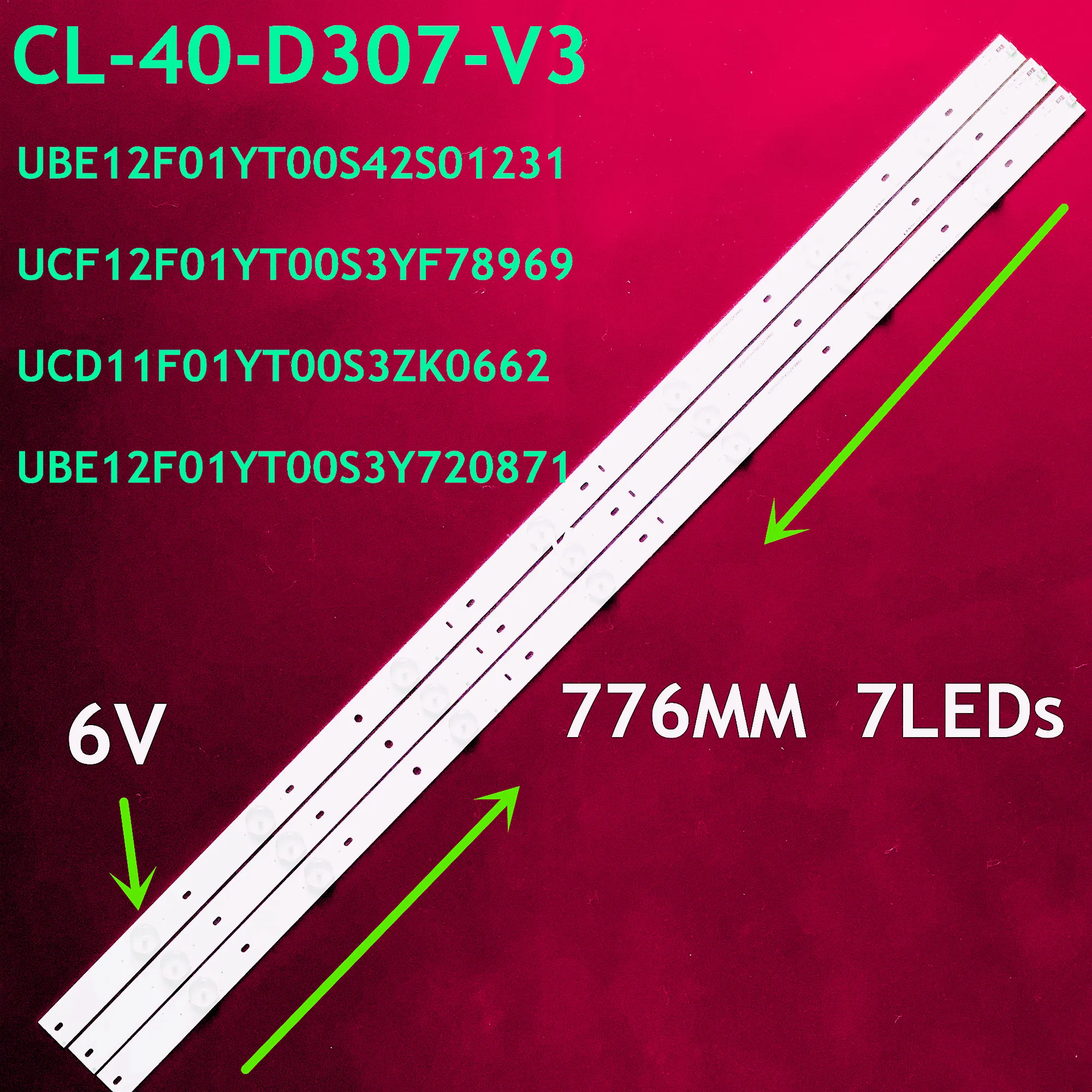 Светодиодные ленты 7LED( 6v) CL-40-D307-V3 UBE12F01YT00S42S01231 для 40PFL5708/F7 40PFL3188 40pfg4109 40phg4109 40PFT4109/60