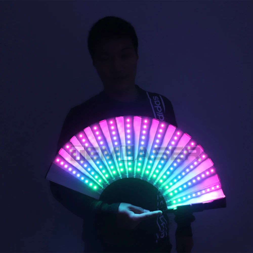 Ventilador LED a todo Color para actuaciones, luces de baile, espect&aacute;culo nocturno, cantante, DJ, disfraces fluorescentes, regalos para fiestas de Halloween-1