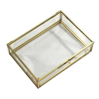 simple home glass cosmetic box jewelry ring hand box cover of dresser jewelry box