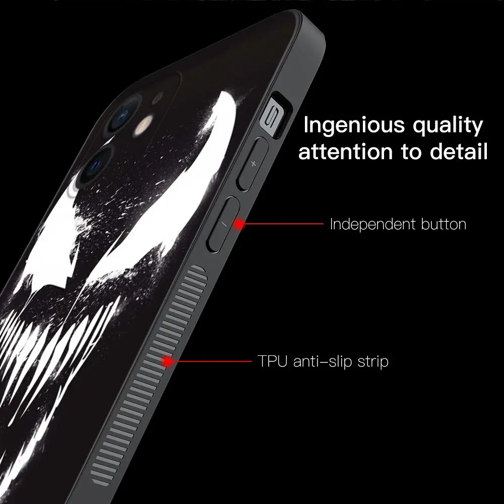 Phone Case For Apple iPhone 14 13 12 11 Pro Max 13 12 Mini XS Max XR X 7 8 Plus 6 6S Cover Luxury Venom Marvel