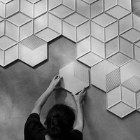 hexagonal concrete wall brick silicone mold cement tray mold handmade home decoration plaster placings mold