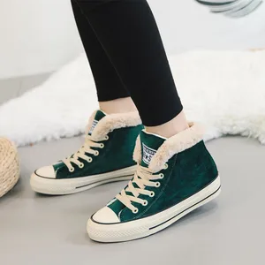 Зимняя обувь для бега, Женская замшевая кожаная спортивная обувь, женские зимние ботинки, Уличная обувь с хлопковой подкладкой, теплые кроссовки