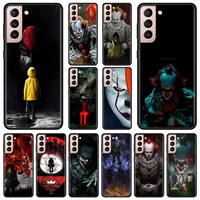 pennywise clown horror phone case for samsung galaxy s20 s21 fe ultra s10 lite s9 s8 plus s10e s7 edge black silicone coque