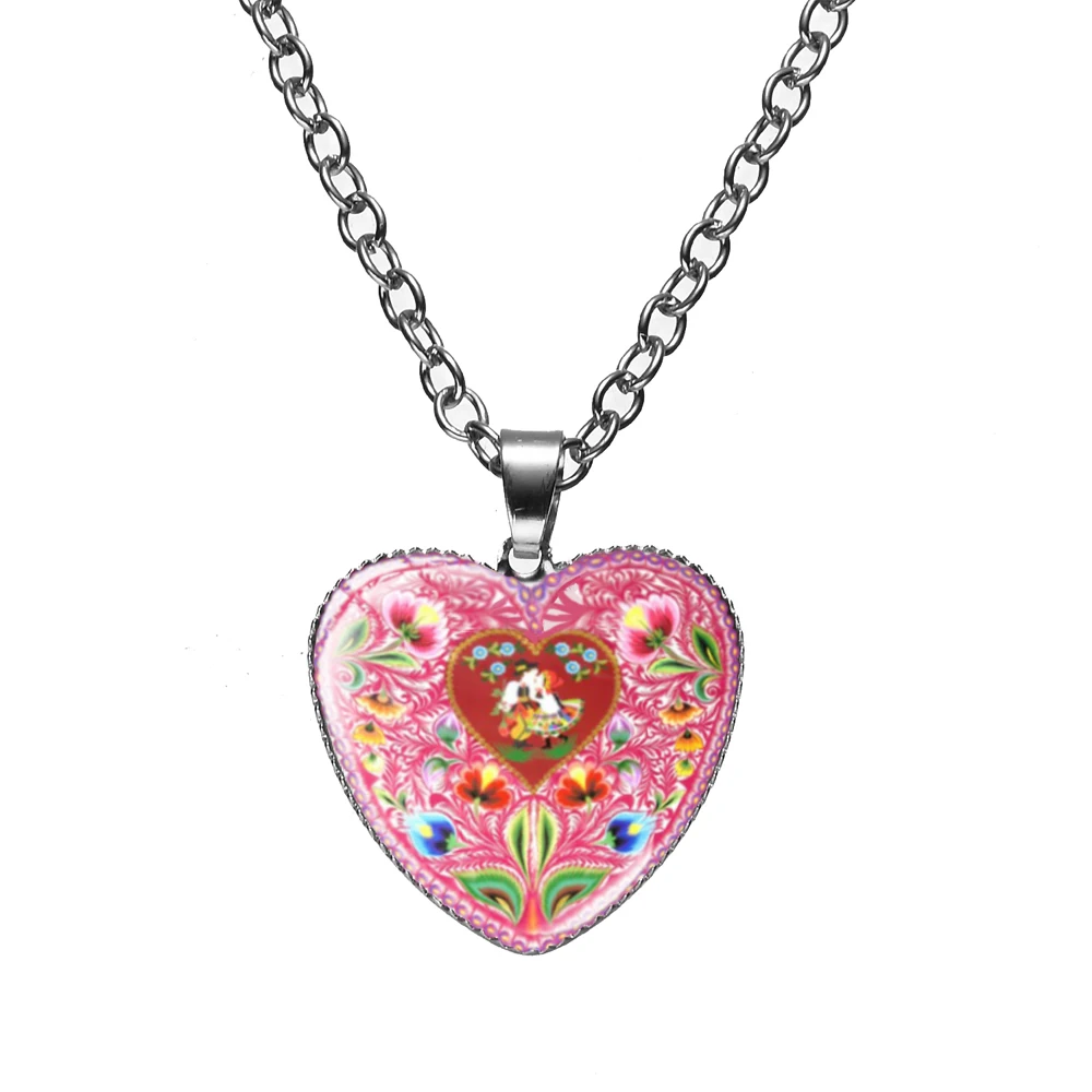 Новейшие польские модели народного искусства ожерелье в форме сердца мандала