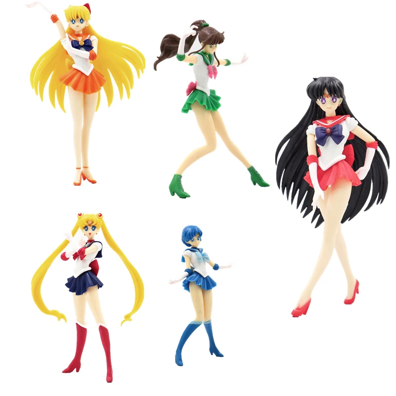 5 видов Черный Сейлор Мун фигурки Морячка Цукино Усаги Аниме ПВХ Меркурий Марс
