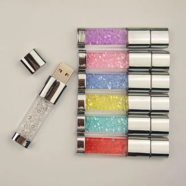 DIY логотип новые кристаллы Usb флэш-накопители 64 ГБ USB 2 0 флэш-накопитель U диск Pendrive