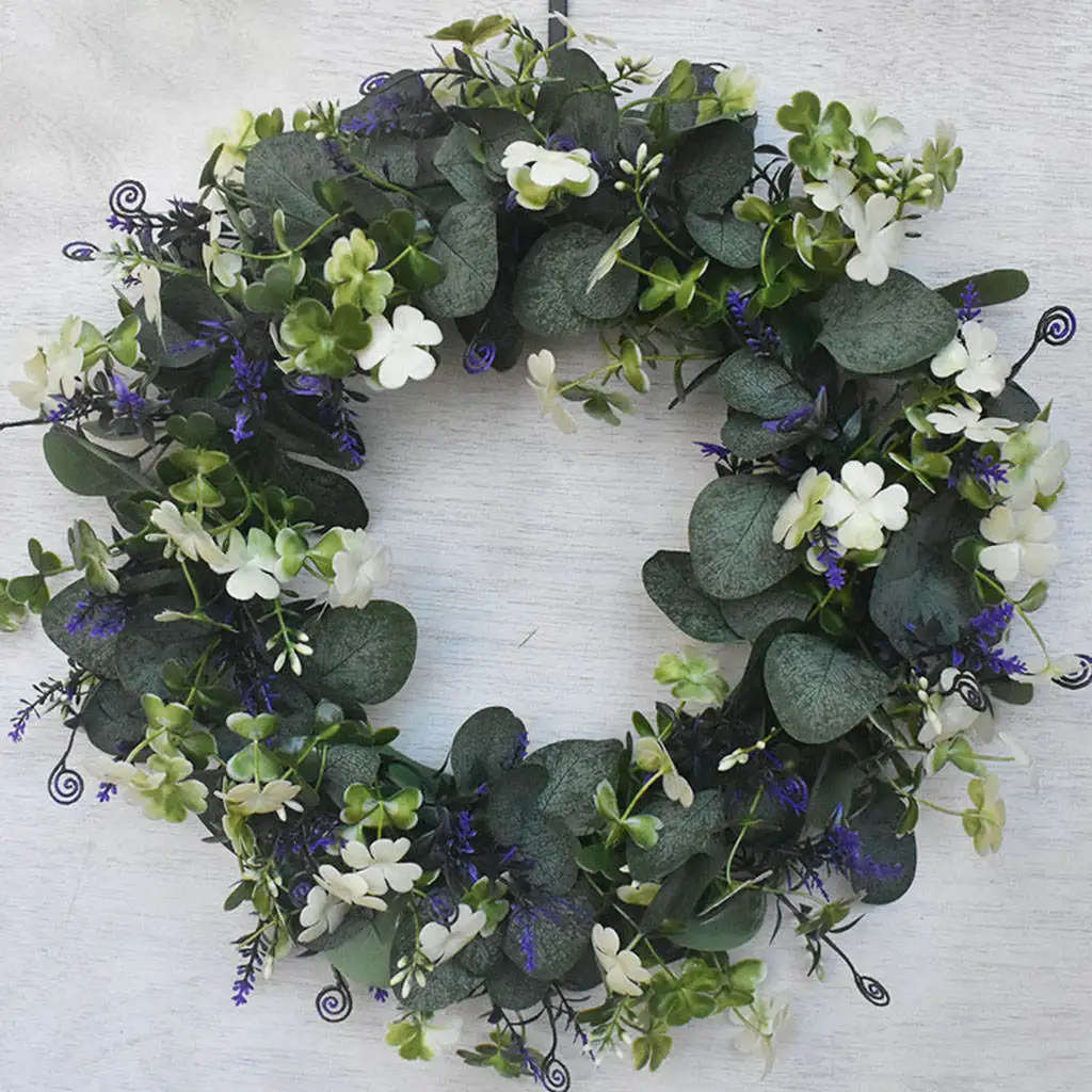 

Венок из искусственного эвкалипта 16,5 дюйма, наружная оконная висячая гирлянда, украшения для гостиной и крыльца