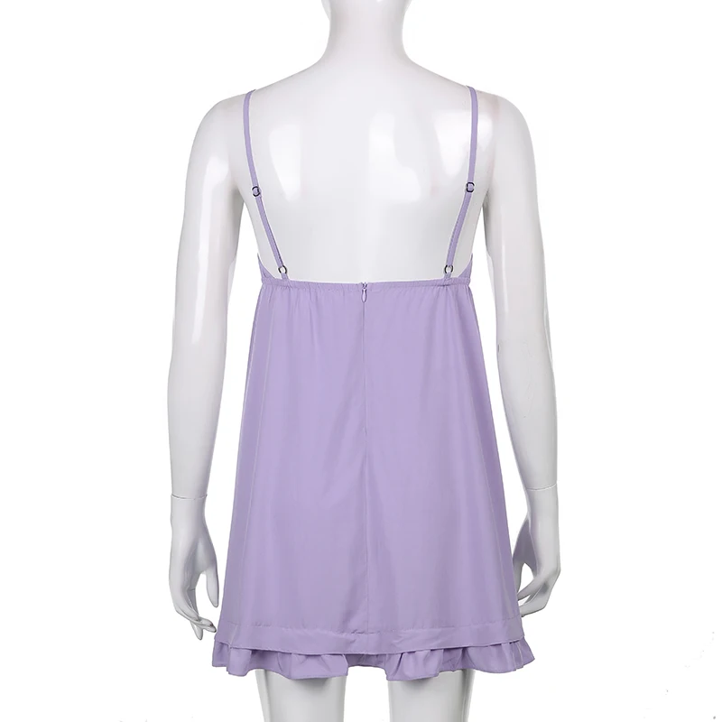 

HEYounGIRL Summer Casual Loose Strap A Line Short Dress Ruched Backless Sleeveless Pleated Dresses Women Korean Fashion 2021