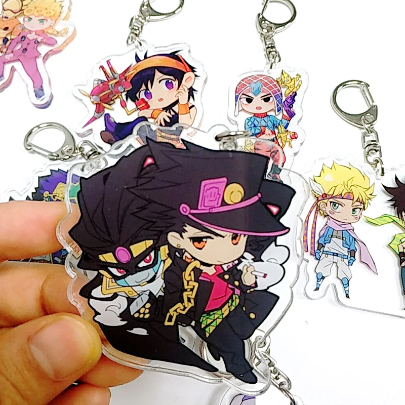 

Anime JOJO's Bizarre Adventure DIO BRANDO JEAN PIERRE POLNAREFF Cute Keychain Cosplay Acrylic Figure Keyring Pendant Xmas Gifts