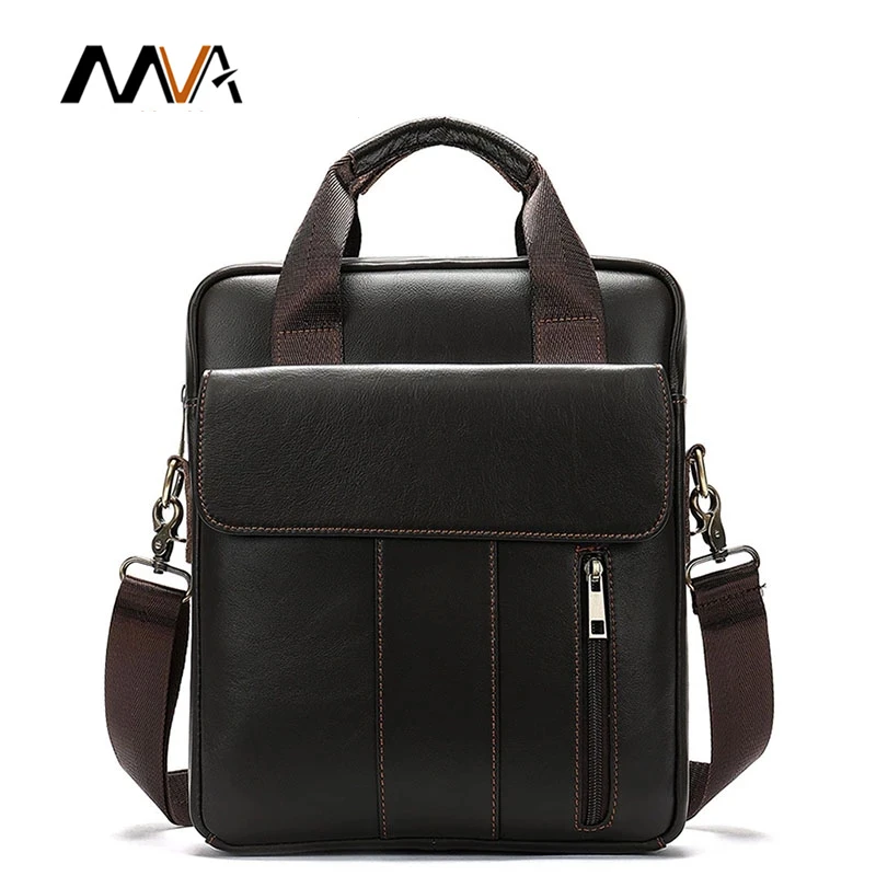 

MVA men's shoulder messenger bag leather business casual briefcase office bag retro handbag fashion leather computer bag