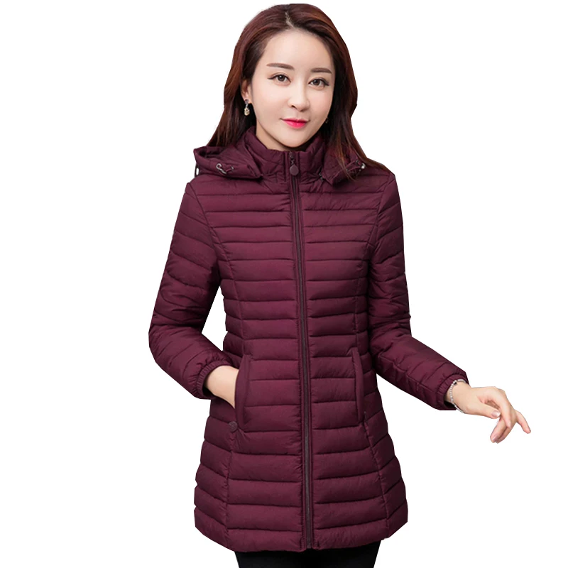 Зимняя куртка женская 2020 НОВАЯ тонкая Модная парка Женская однотонная с