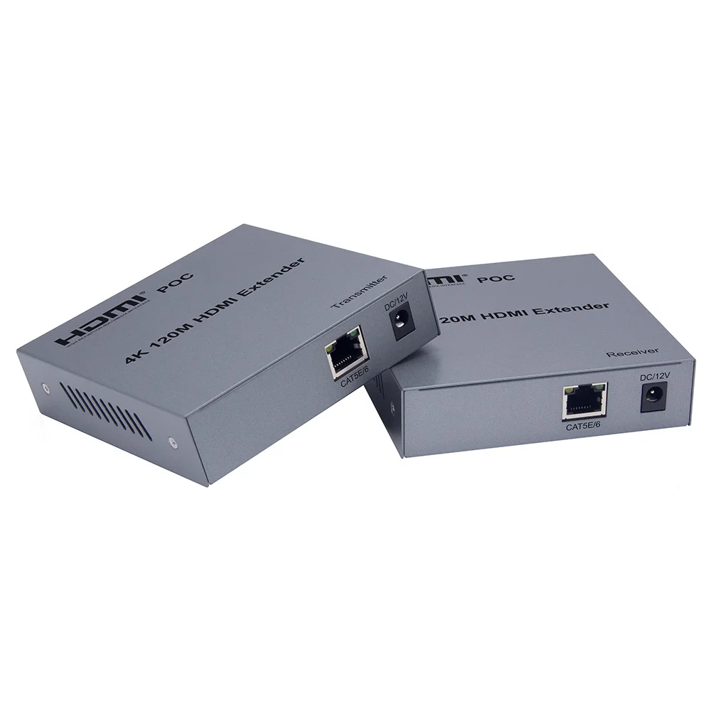 4K HDMI удлинитель TX к RX 120 м с POC Cat5/LAN/RJ45/UTP сетевой кабель Tx/Rx 3 5 мм R/L аудио выход петли