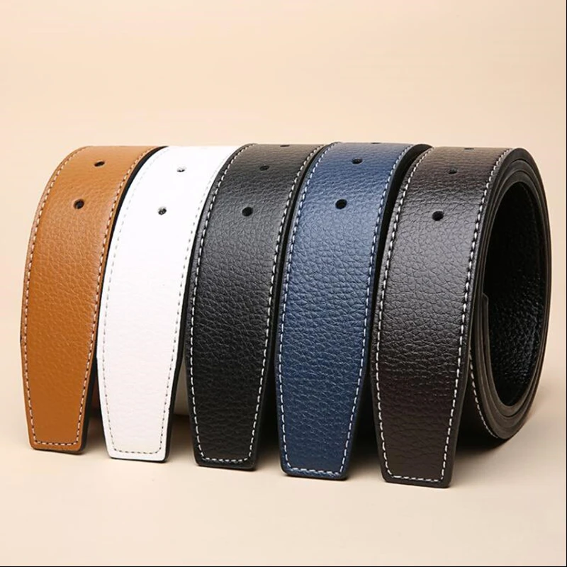 new Luxury Brand Belts for Men High Quality Pin Buckle Male Strap Genuine Leather Waistband Ceinture men's No Buckle 3.6cm belt