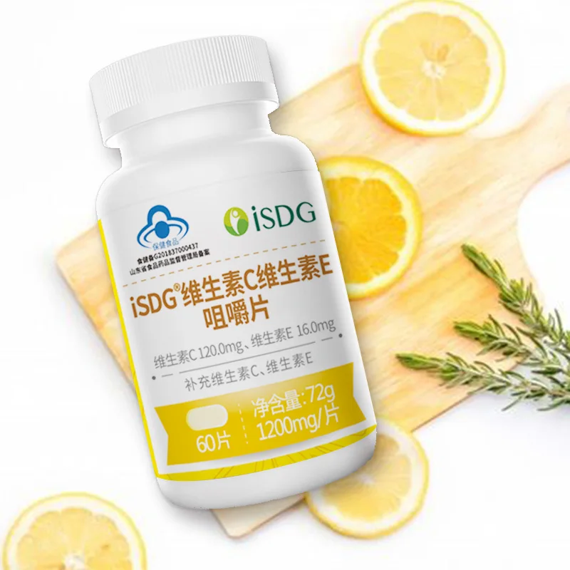 

ISDG Vitamin C + Vitamin E Chewable tablets Enhance immunity Anti aging anti-oxidation Whitening skin Beauty Health Products