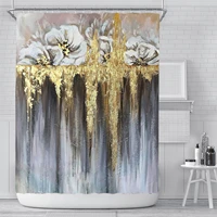 180x180cm waterproof shower curtain 3d oil painting forest flowers bathroom curtain shower room bath curtains farmhouse decor