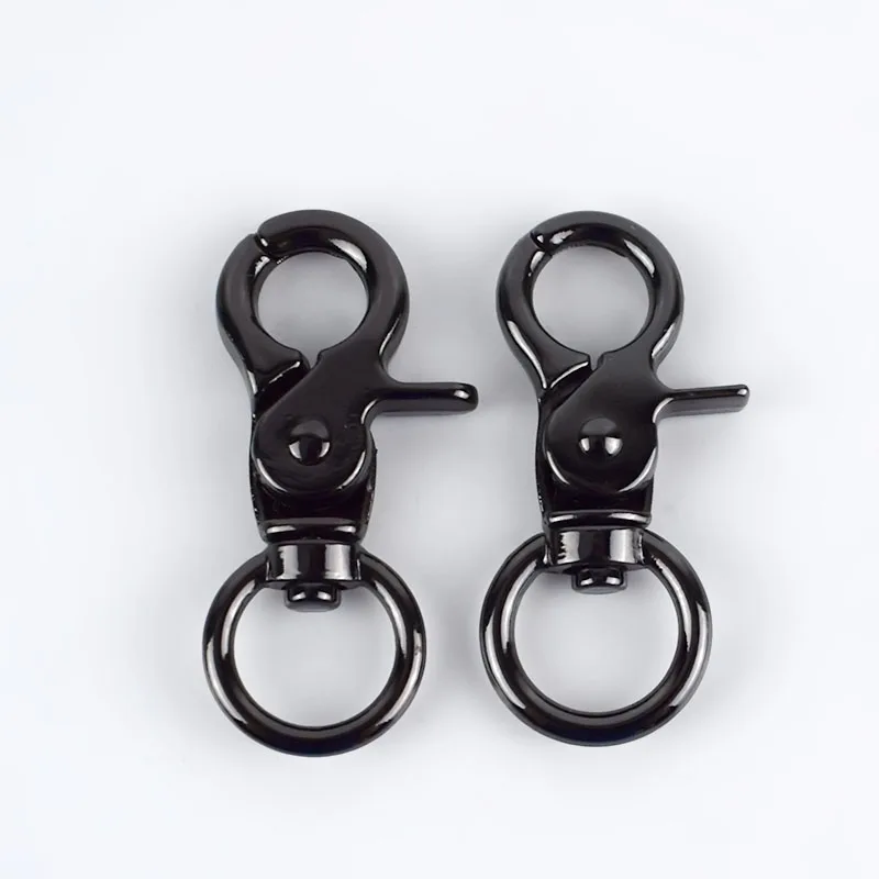 gun black 4 шт./10 шт. металлическая пряжка для сумки, кольцо для ключей, застежка-карабин, поворотный триггер, зажимы, пряжки, крючки для сумок, аксессуары для самостоятельного подключения - Цвет: gun black