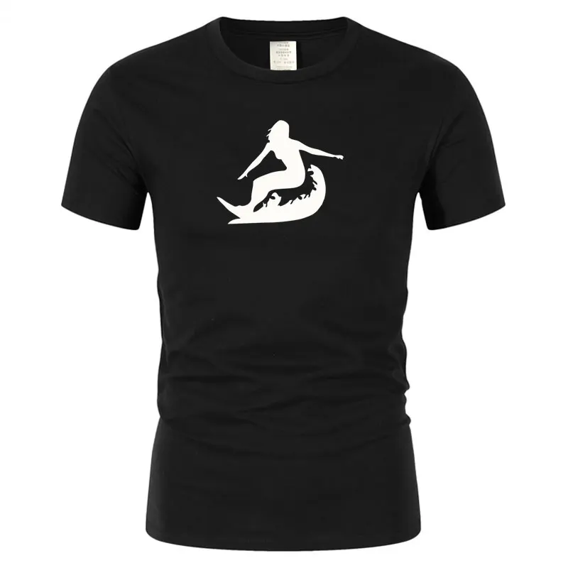 

Short Sleeve T-Shirt Funny beauty surfing men's T-shirt cotton