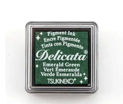 Mini Green Tsukineko Delicata блестящие пигментные чернила богатые и сияющие Чернила Pad Япония - Цвет: Mini Green