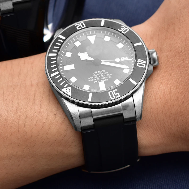 Soft Silicone Watch Strap for Tudor Pelagos 25500 25600 Waterproof Rubber Watch Band 22mm