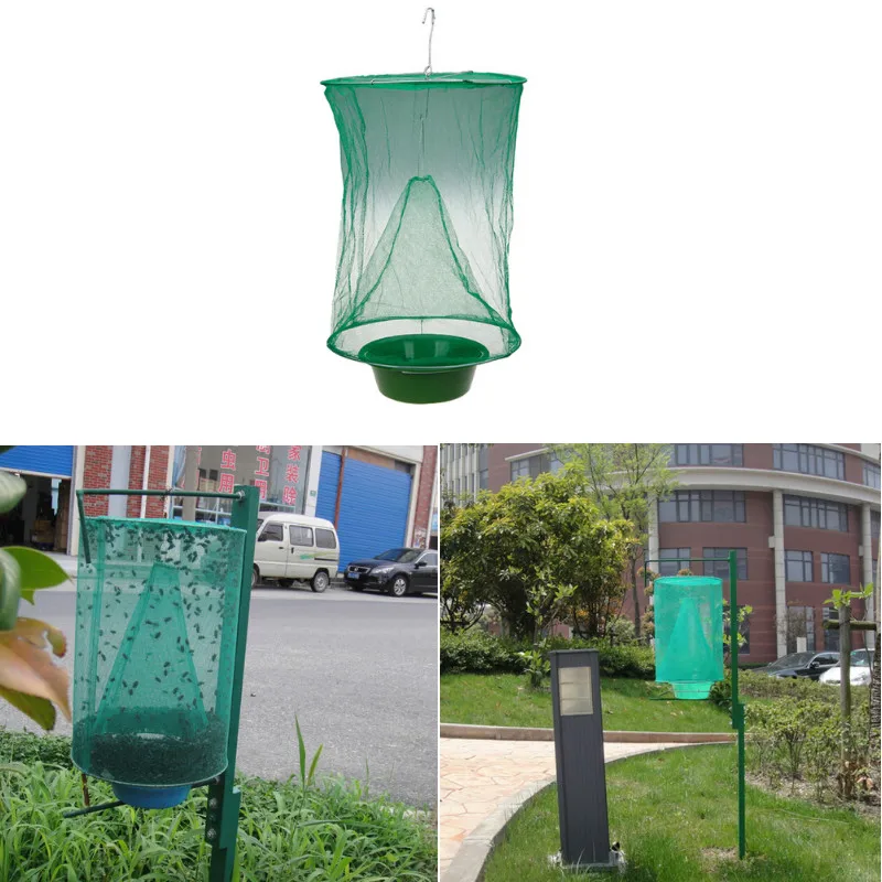 

1PCS Pest Control Reusable Hanging Fly Catcher Killer Flies Flytrap Zapper Cage Net Trap Garden Home Yard Supplies