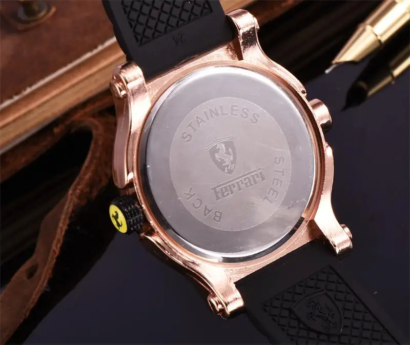 

202l uxury watch men Ferrari watch quartz movement Silicone strap Decorative subdial relojes para hombres relojes wrist watch