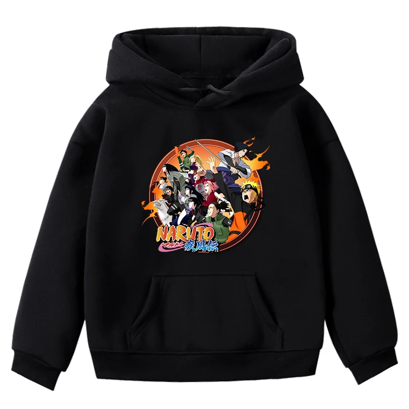 Hoodies 4 Детский свитер для мальчиков и девочек; модные толстовки с капюшоном с принтом Наруто; сезон осень-зима; утолщенные толстовки; Повседневная Блузка; детский топ с длинными рукавами - Цвет: Hoodies 4
