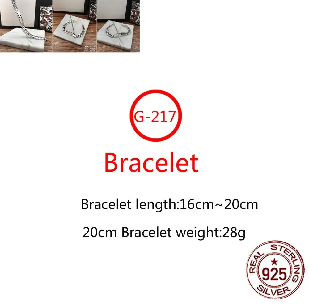 

G217 S925 Sterling Silver Bracelet New Brand Trend Couple Pattern Letter Personality Fashion Style Simple Style Gift Hot Sale