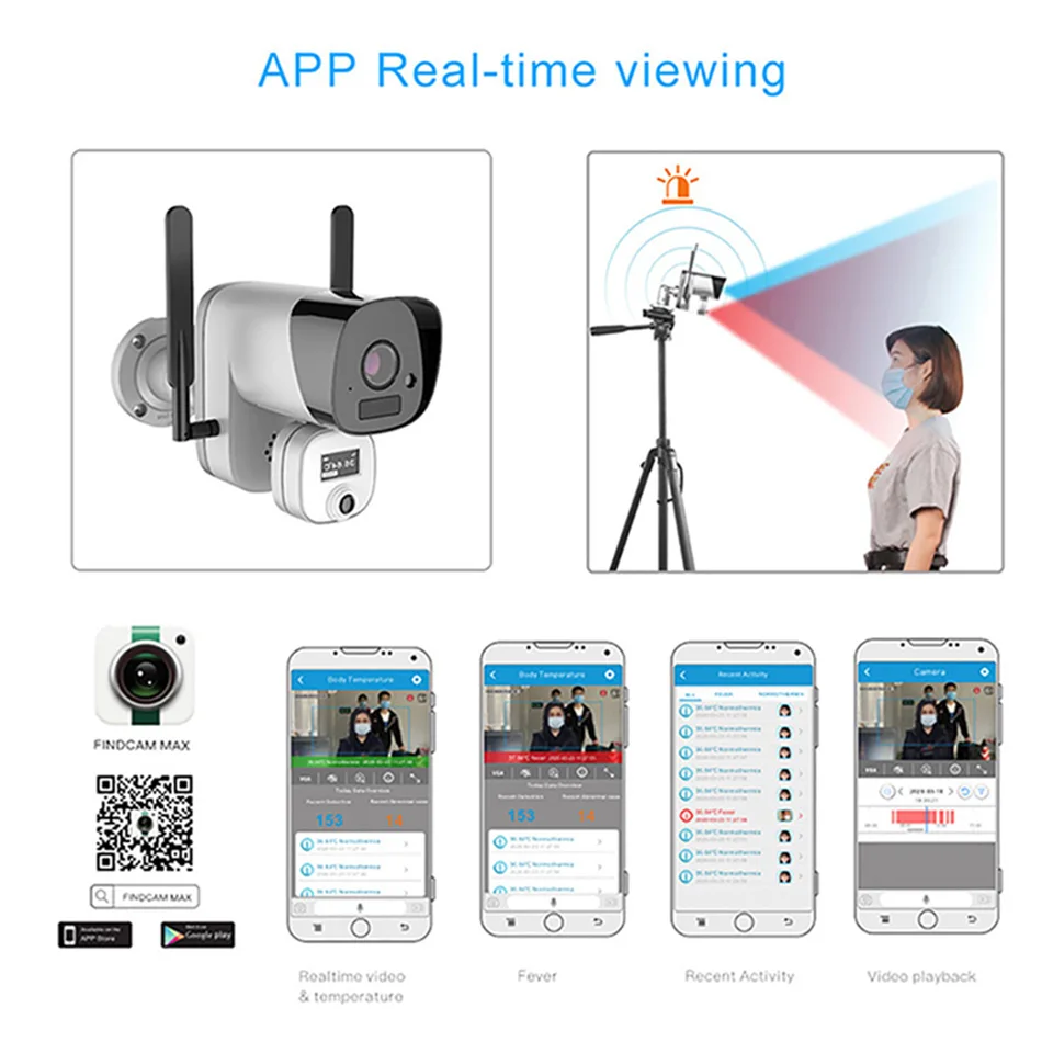 1080P WiFi датчик температуры человека аккумулятор с сигнализацией распознавание