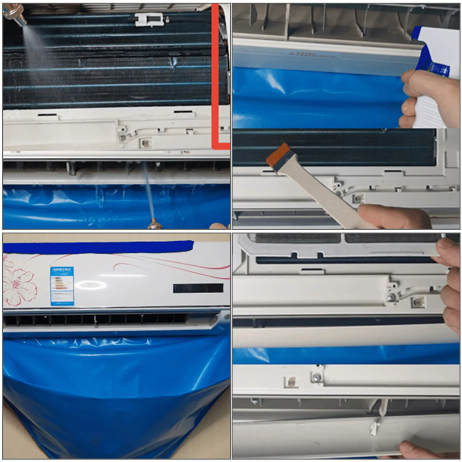 

Air Conditioner Cleaning Cover With Water Pipe Waterproof Air Conditioner Cleaning Dust Protection Cleaning Cover Bag