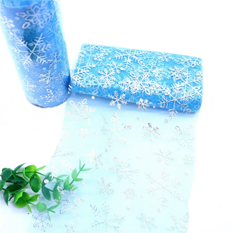 10 ярдов Снежинка тюль рулон ткани DIY Baby Shower украшения свадебные праздничные