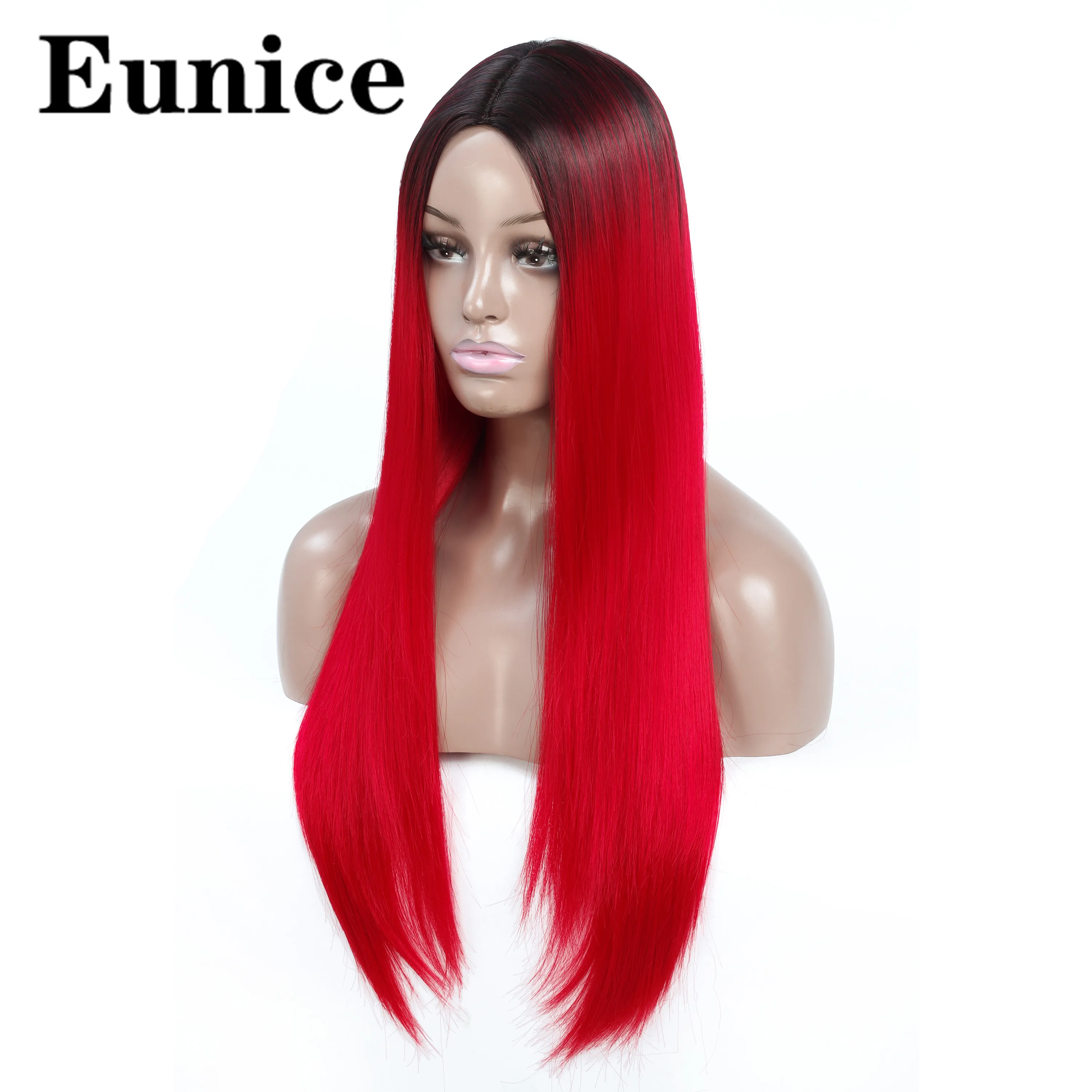 Синтетический парик Омбре длинные прямые черные парики для женщин натуральный