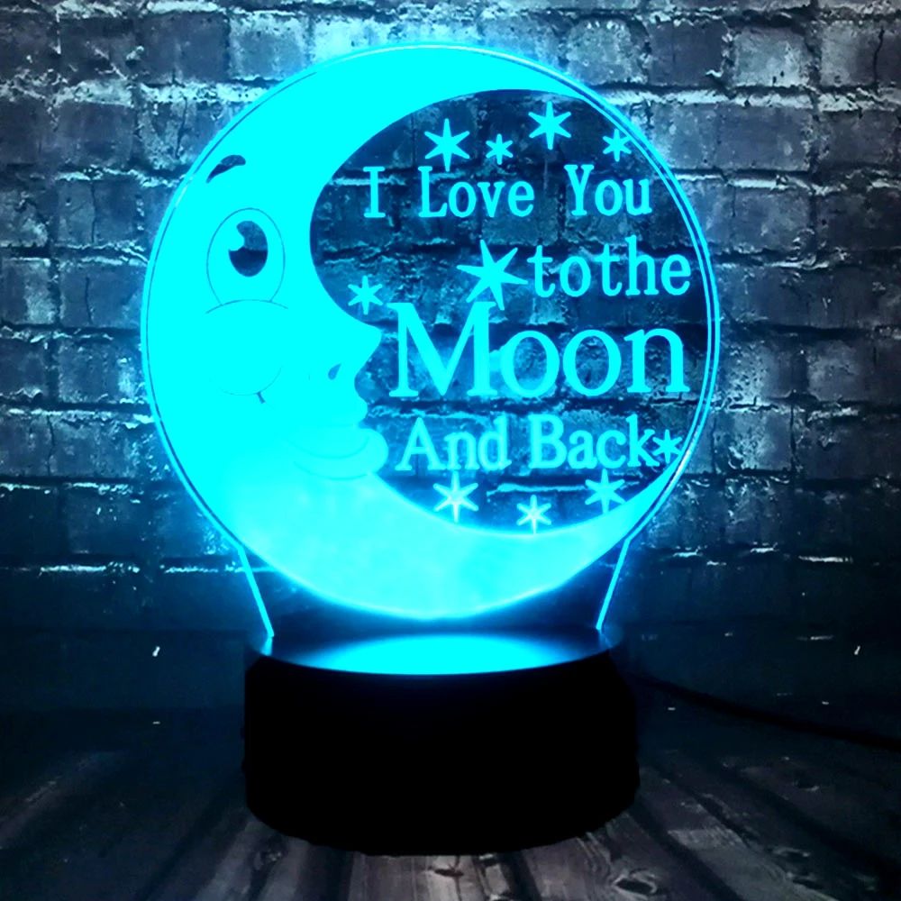 Светодиодный светильник с изображением героев мультфильмов I love you to the moon and back