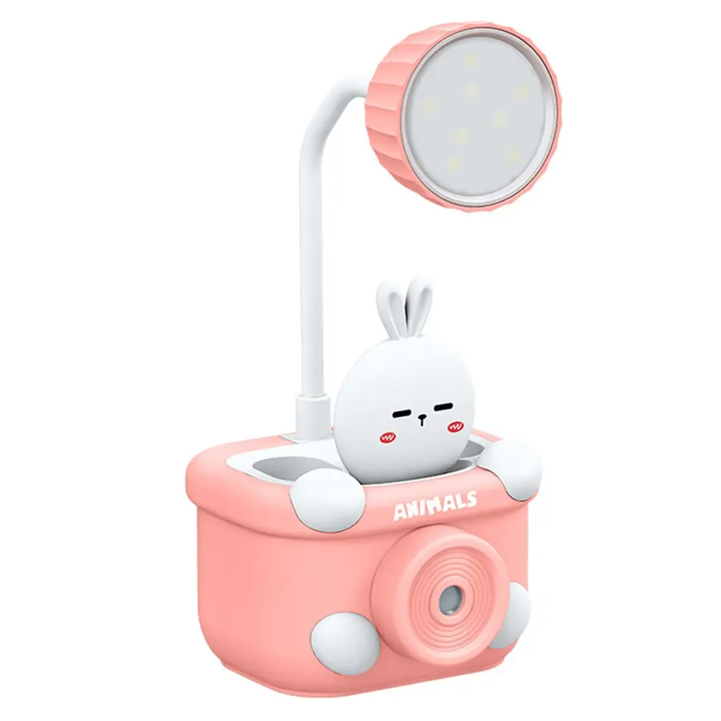 

2 In 1 Multifunctional LED Desk Lamp Pencil Sharpener Cartoon Pig Table Lamp Pen Holder Student USB Eye Protection Reading Light