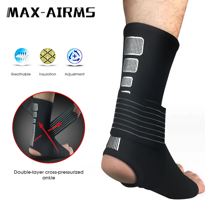 Maxairms 1 шт. фиксирующая поддержка лодыжки, эластичность Регулировка защита повязка на ногу, Sprain Предотвращение Спорт Фитнес Защитная повязка