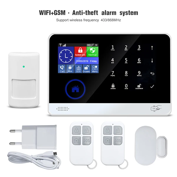 WIFI + 3G/GSM+GPRS+SMS home security alarm system