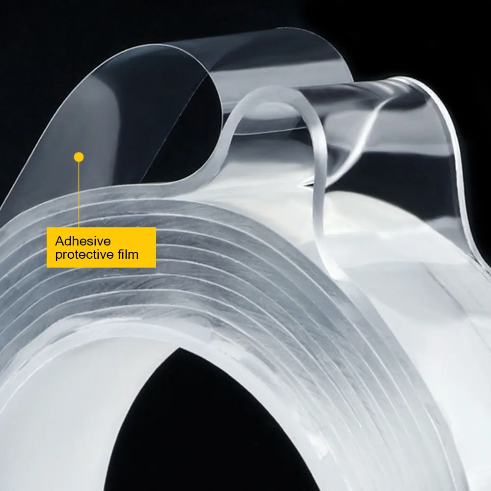 Прозрачная волшебная лента моющаяся многоразовая Двухсторонняя клейкая не