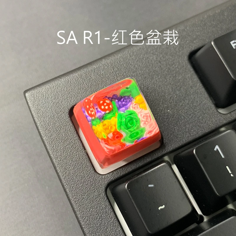 

1pc succulent plants Resin Keycaps For Cherry Mx Switch Mechanical Gaming Keyboard Keycaps Replace Hand Potted plants sa Keycap
