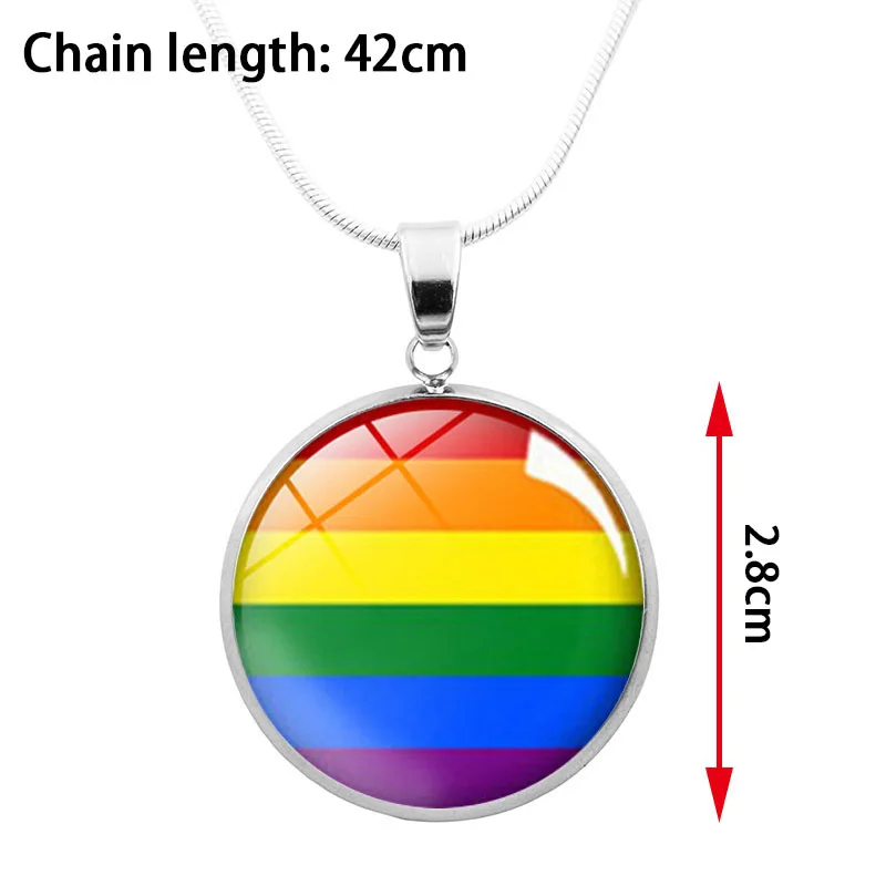 Gay Pride Радужный кабошон с фото стеклянный кулон ожерелье модное ювелирное изделие