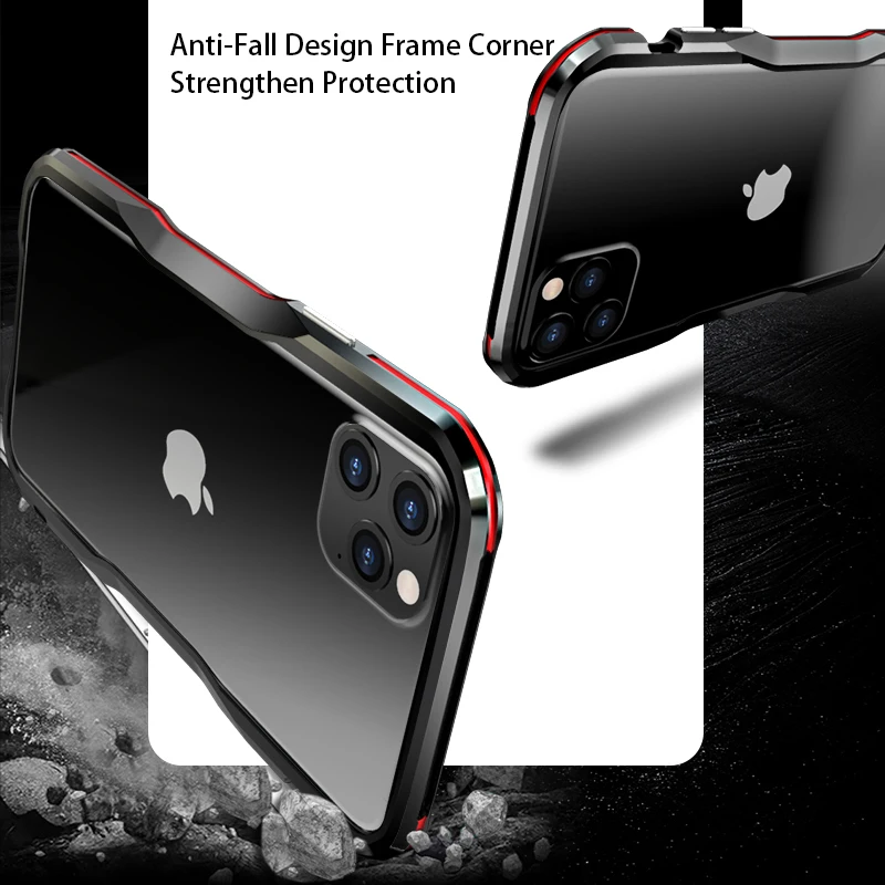 Оригинальный металлический бампер Luphie для iPhone 12 mini 11 Pro Max Xs X 8 7 Plus чехол с