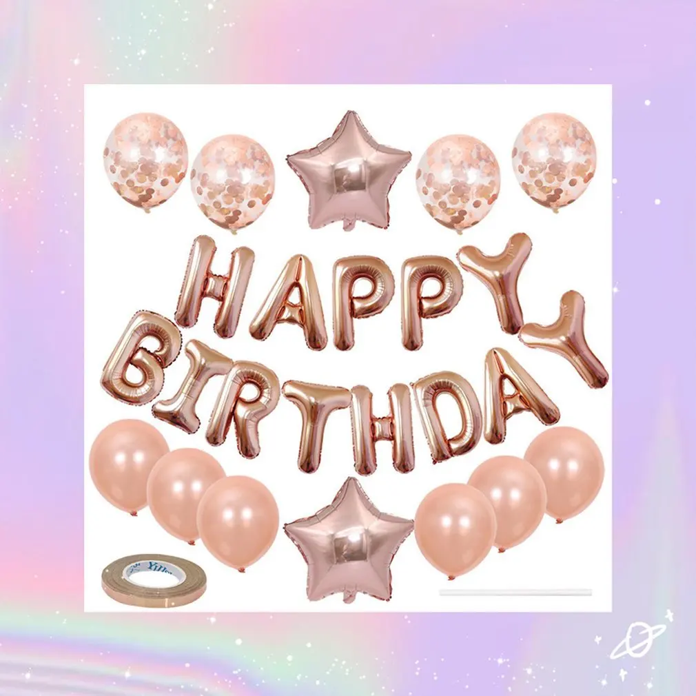 

Wedding Birthday Party Balloons Happy Birthday Letter Foil Balloon Baby Shower Anniversary Event Party Decor Supplies Decoration