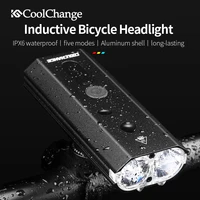 coolchange bike light rainproof usb rechargeable smart induction bicycle front light led3000mah mtb front lamp cycling headlight