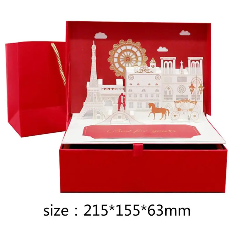 Нежная история любви 3D подарочная коробка всплывающие легкие поздравительные