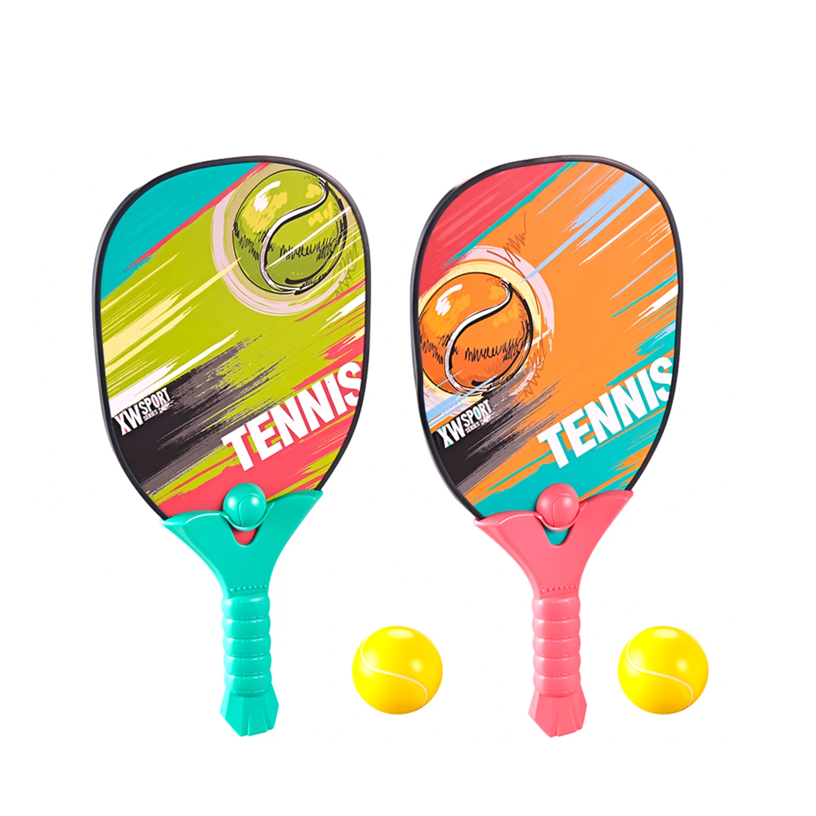 

Kids Tennis Racket Beginner Outdoor Sports Funny Indoor Badminton Ball Durable Beach Toy Training Kindergarten Tennis Racket Set