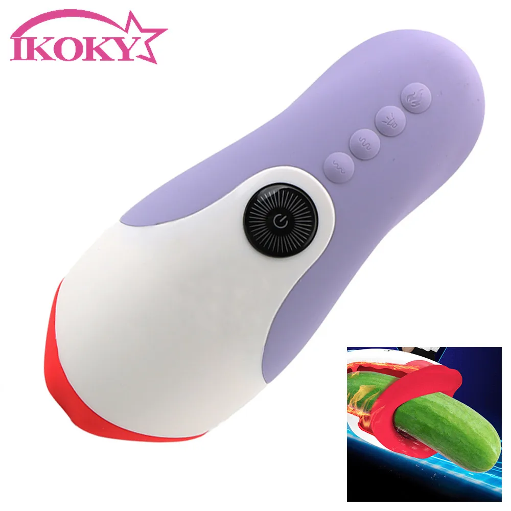 10 скоростей минет Мужская мастурбация чашка вибратор Отопление секс игрушки для